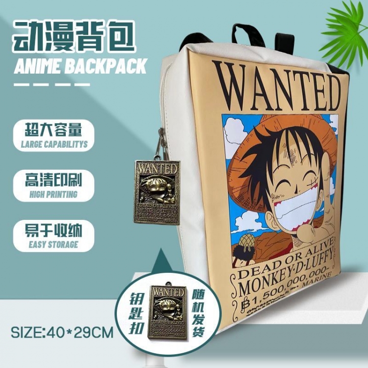 One Piece Anime square school bag backpack 40x29cm