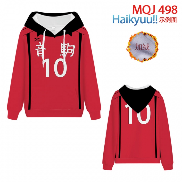 Hoodie Haikyuu!! Anime hooded plus fleece sweater 9 sizes from XXS to 4XL  MQJ 498