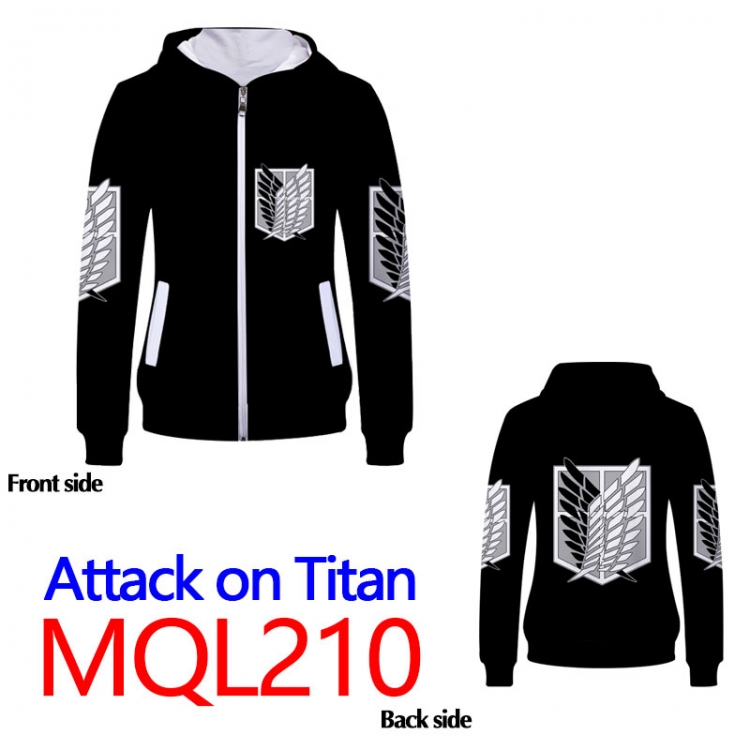 Attack on Titan  Full color coat hooded zipper trench coat S-4XL 7 size MQL-210
