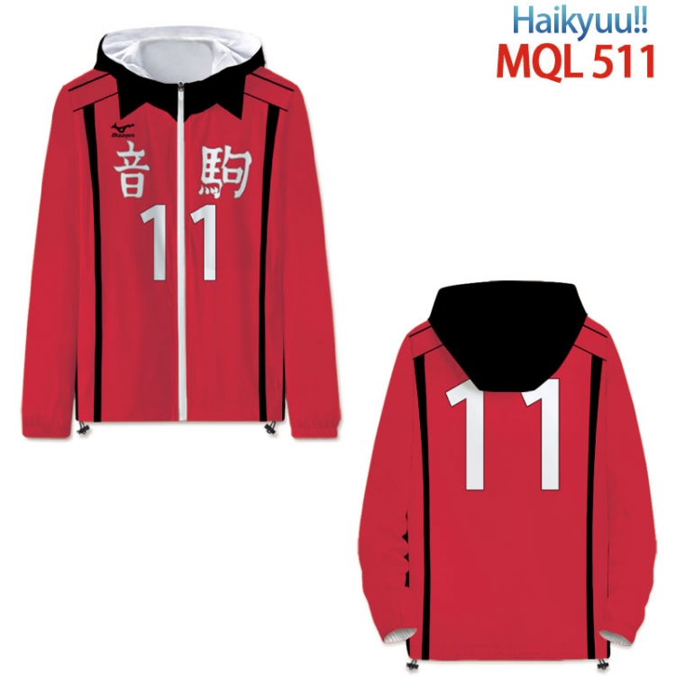 Haikyuu!! Full color coat hooded zipper trench coat S-4XL 7 size MQL 511