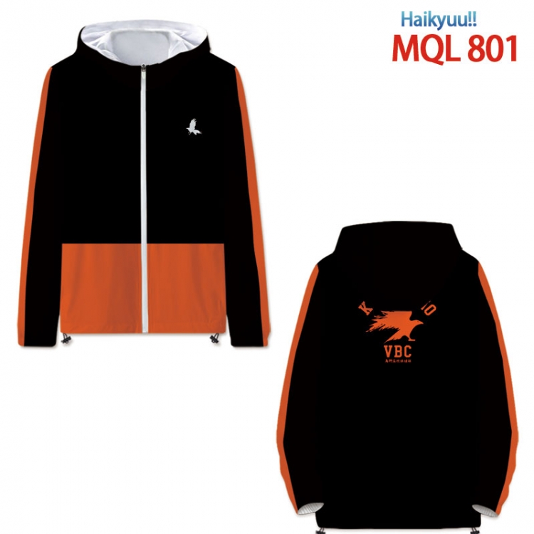 Haikyuu!! Full color coat hooded zipper trench coat S-4XL 7 size MQL-801
