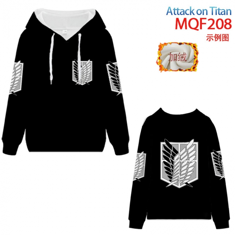 Shingeki no Kyojin Fuhe velvet padded hooded patch pocket sweater   from XXS to 4XL  MQF-208
