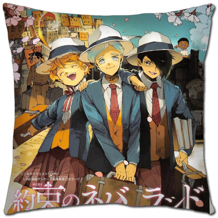 The Promised Neverla Anime square full-color pillow cushion 45X45CM NO FILLING Y2-10