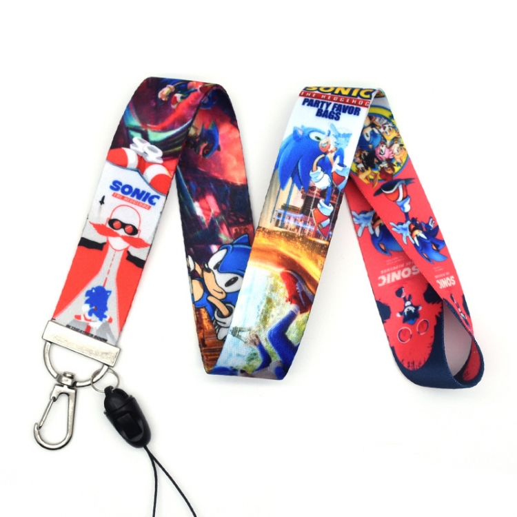 Sonic the Hedgehog Anime Silver buckle lanyard mobile phone rope 45cm price for 10 pcs
