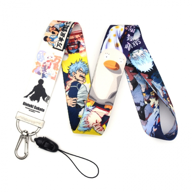 Gintama Anime Silver buckle lanyard mobile phone rope 45cm  price for 10 pcs