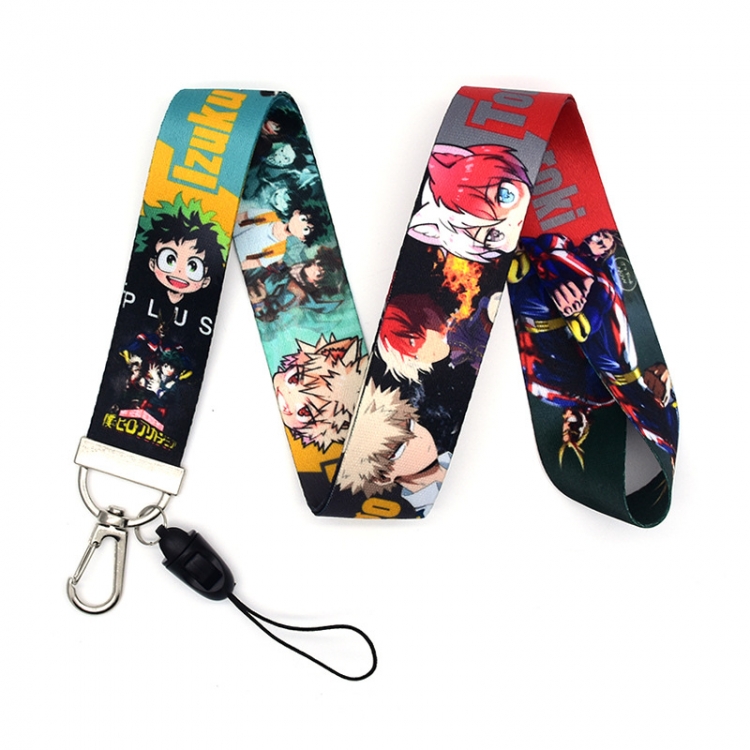 My Hero Academia Anime Silver buckle lanyard mobile phone rope 45cm  price for 10 pcs