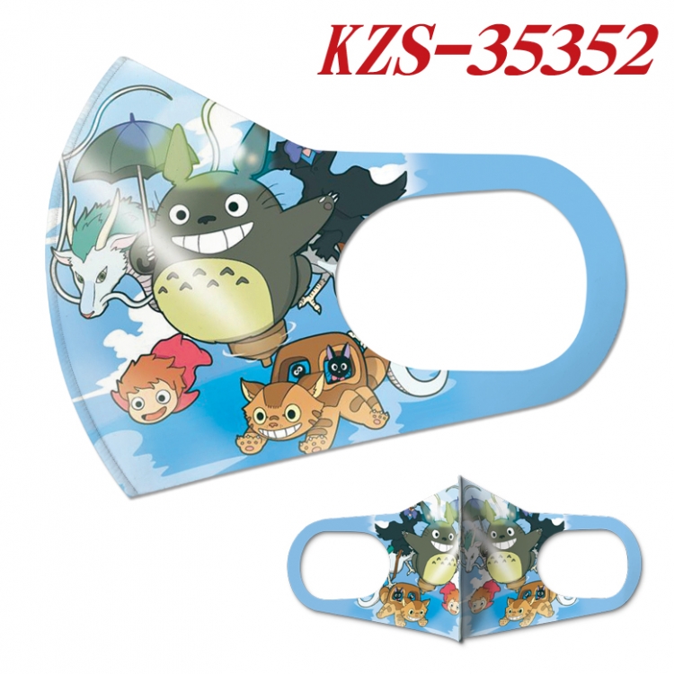 TOTORO Cartoon ice silk cotton double-sided printing mask price for 5 pcs KZS-35352A