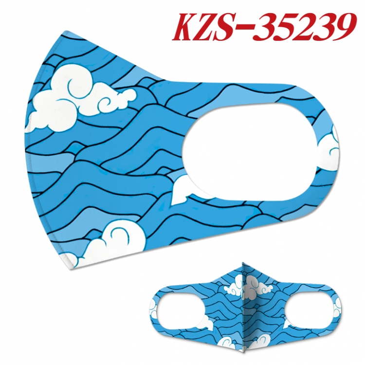 Demon Slayer Kimets Anime ice silk cotton double-sided printing mask scarf price for 5 pcs  KZS-35239A