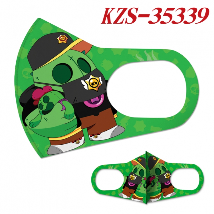 Brawl Stars Anime ice silk cotton double-sided printing mask scarf price for 5 pcs  KZS-35339A