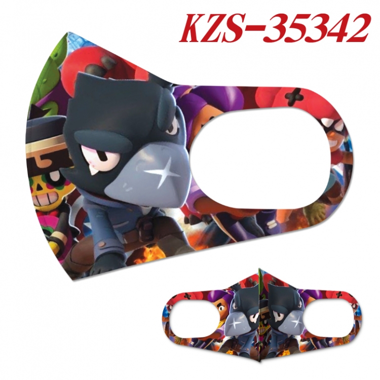 Brawl Stars Anime ice silk cotton double-sided printing mask scarf price for 5 pcs  KZS-35342A