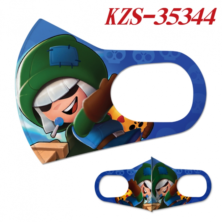 Brawl Stars Anime ice silk cotton double-sided printing mask scarf price for 5 pcs  KZS-35344A