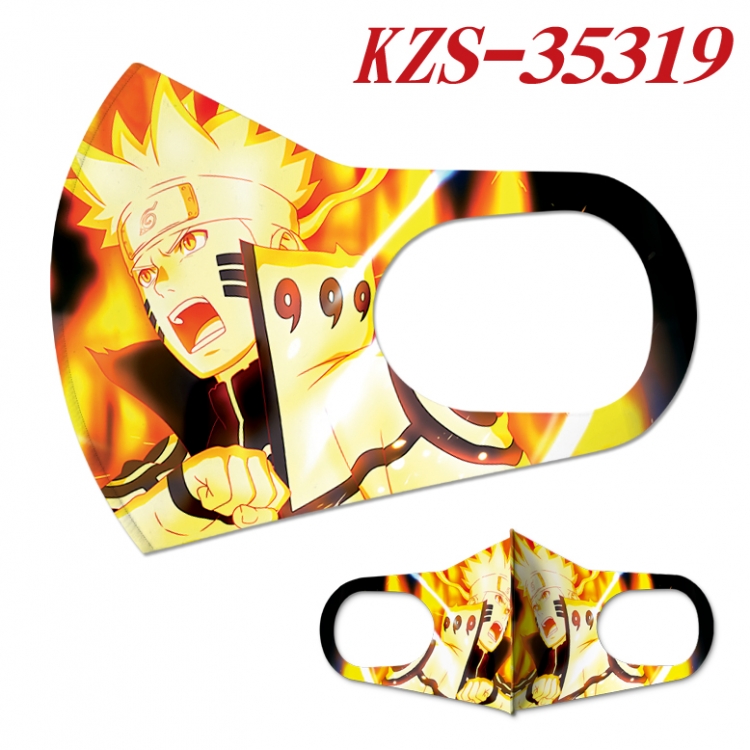 Naruto Anime ice silk cotton double-sided printing mask scarf price for 5 pcs  KZS-35319A