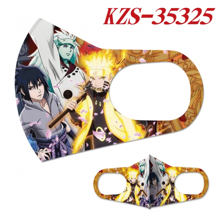 Naruto Anime ice silk cotton double-sided printing mask scarf price for 5 pcs KZS-35325A
