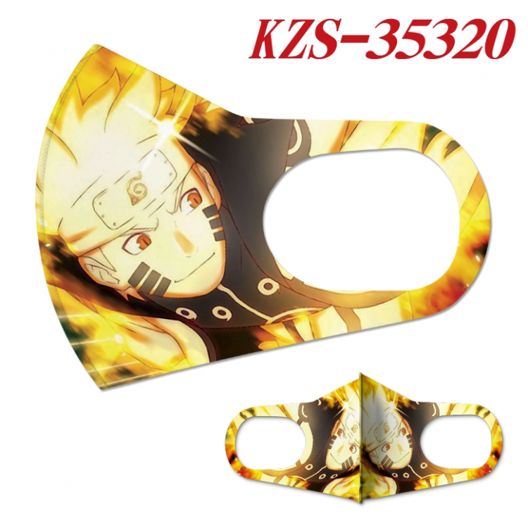 Naruto Anime ice silk cotton double-sided printing mask scarf price for 5 pcs  KZS-35320A