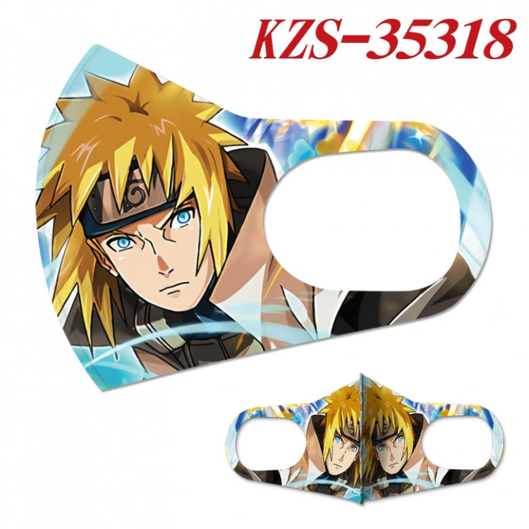 Naruto Anime ice silk cotton double-sided printing mask scarf price for 5 pcs  KZS-35318A