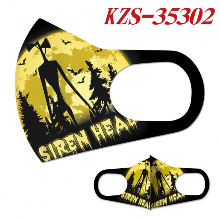 Siren Head Anime ice silk cotton double-sided printing mask scarf price for 5 pcs   KZS-35302A