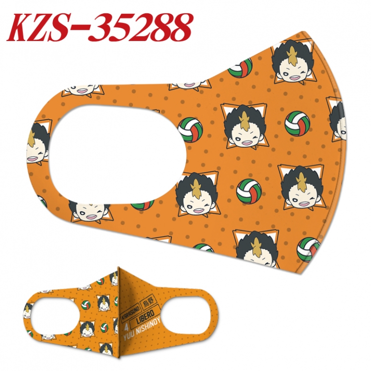 Haikyuu!! Anime ice silk cotton double-sided printing mask scarf price for 5 pcs  KZS-35288A