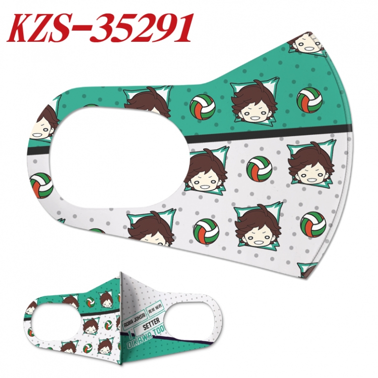 Haikyuu!! Anime ice silk cotton double-sided printing mask scarf price for 5 pcs  KZS-35291A