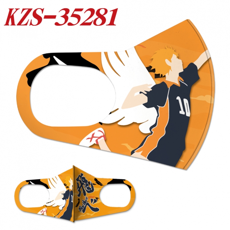 Haikyuu!! Anime ice silk cotton double-sided printing mask scarf price for 5 pcs  KZS-35281A