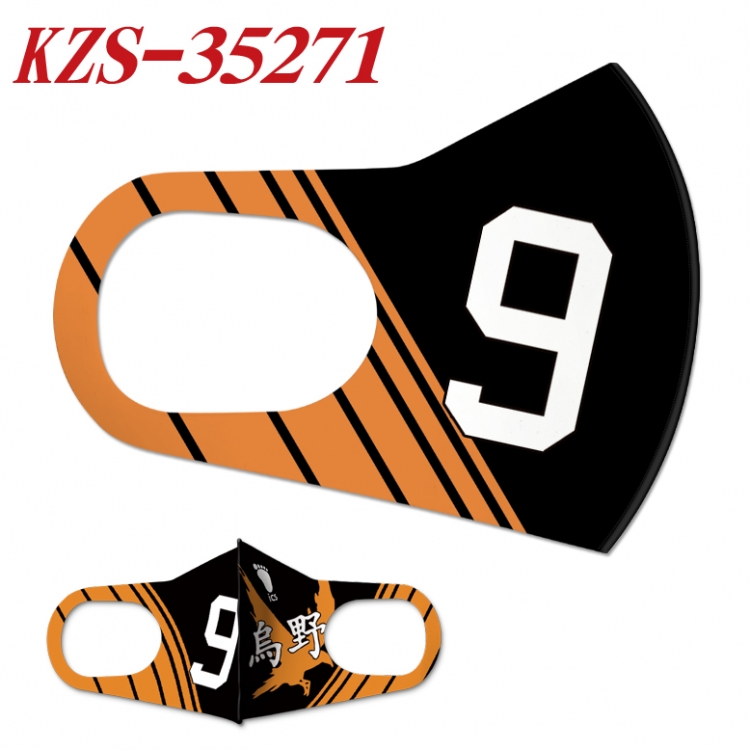 Haikyuu!! Anime ice silk cotton double-sided printing mask scarf price for 5 pcs  KZS-35271A