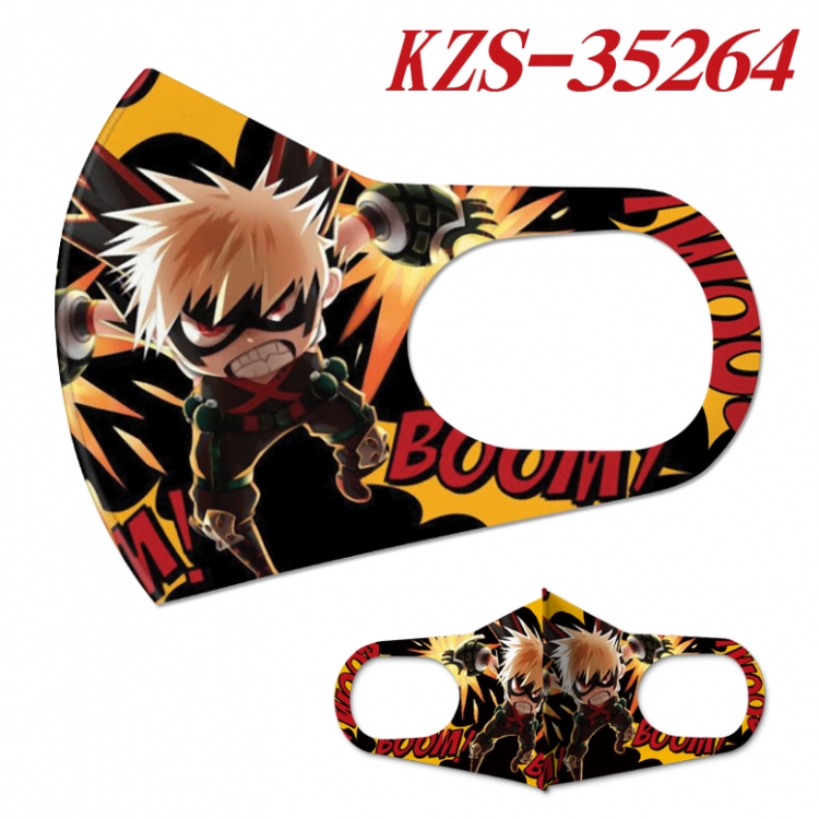 My Hero Academia Anime ice silk cotton double-sided printing mask scarf price for 5 pcs  KZS-35264A