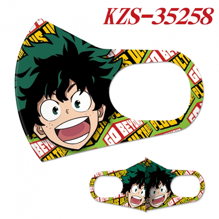 My Hero Academia Anime ice silk cotton double-sided printing mask scarf price for 5 pcs  KZS-35258A