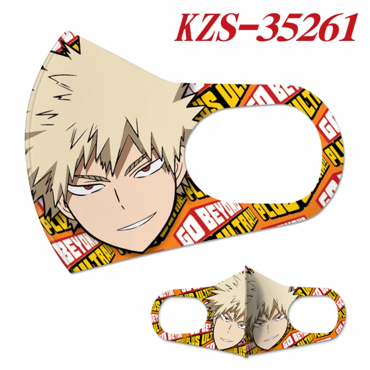 My Hero Academia Anime ice silk cotton double-sided printing mask scarf price for 5 pcs  KZS-35261A