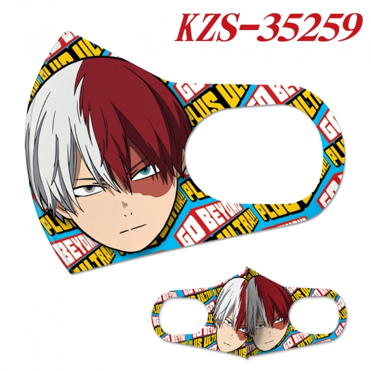 My Hero Academia Anime ice silk cotton double-sided printing mask scarf price for 5 pcs   KZS-35259A