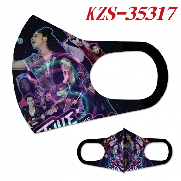 Julie and the Phantoms Anime ice silk cotton double-sided printing mask scarf price for 5 pcs  KZS-35317A