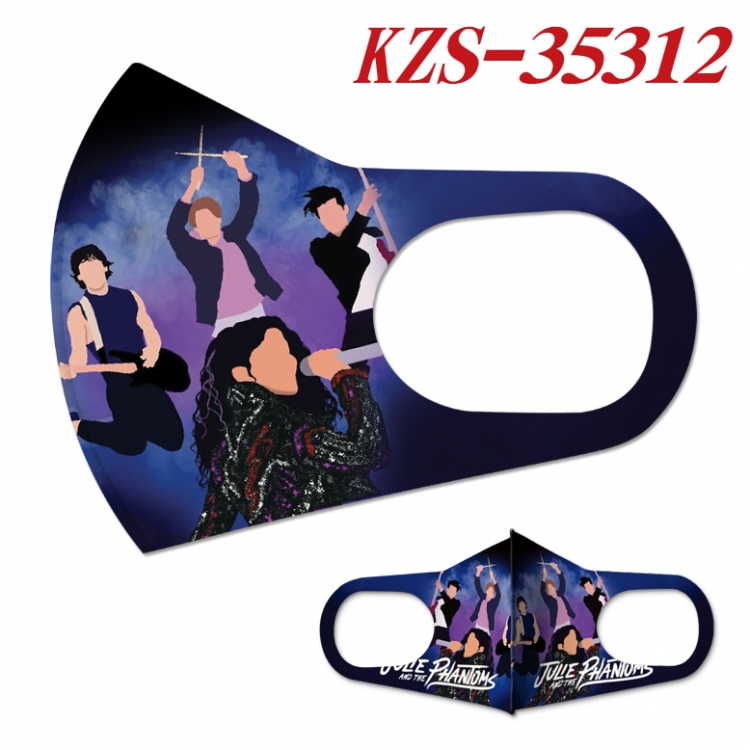 Julie and the Phantoms Anime ice silk cotton double-sided printing mask scarf price for 5 pcs   KZS-35312A