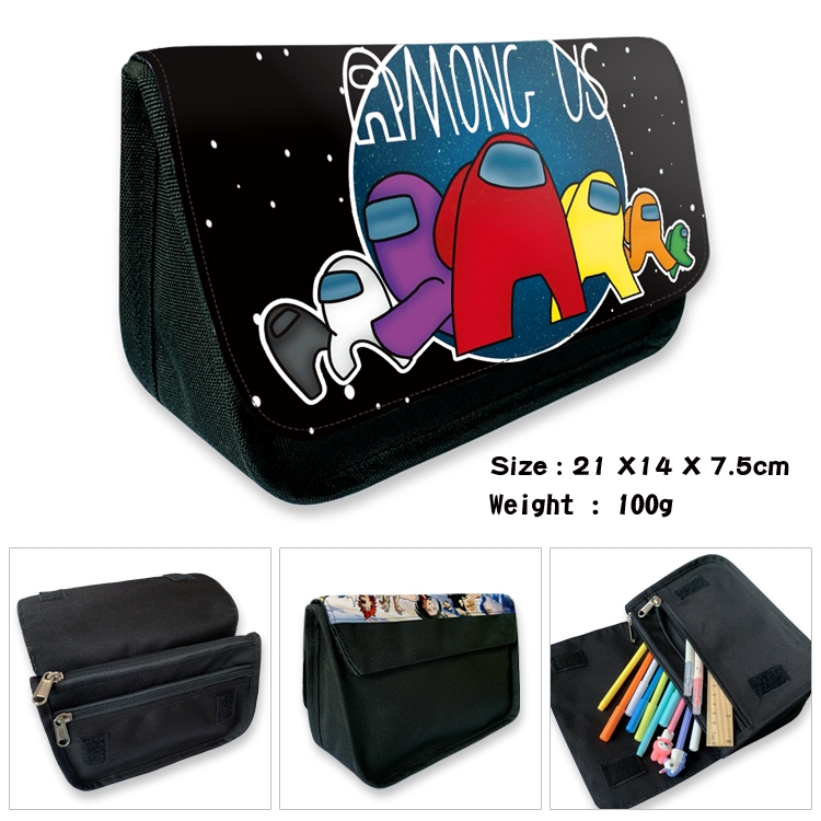 AMONG US Velcro canvas zipper pencil case Pencil Bag  9B