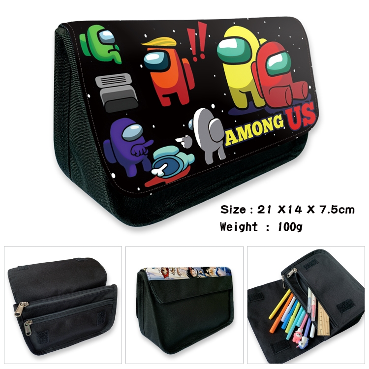 AMONG US Velcro canvas zipper pencil case Pencil Bag  17B