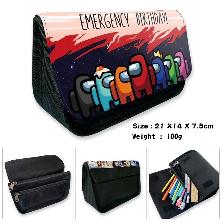 AMONG US Velcro canvas zipper pencil case Pencil Bag  10B