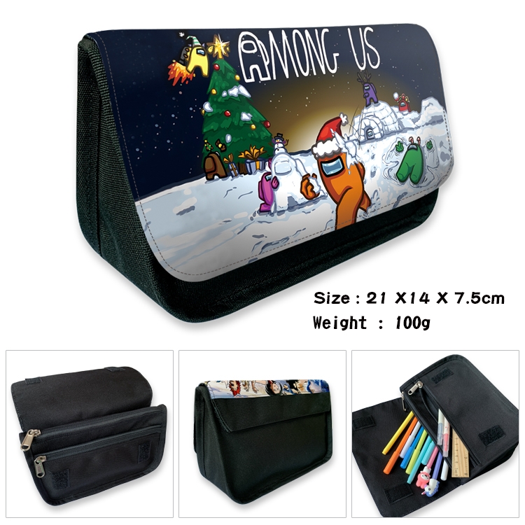 AMONG US Velcro canvas zipper pencil case Pencil Bag  12B