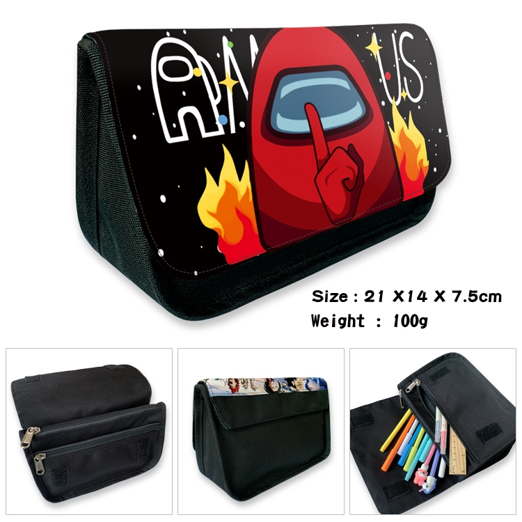 AMONG US Velcro canvas zipper pencil case Pencil Bag  8B