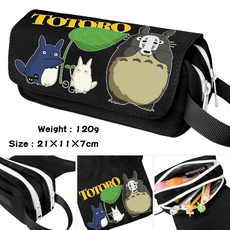 TOTORO Portable waterproof double-layer pencil case Pencil Bag  20x11x7cm