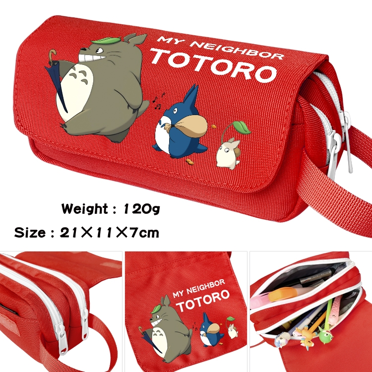 TOTORO Portable waterproof double-layer pencil case Pencil Bag  20x11x7cm