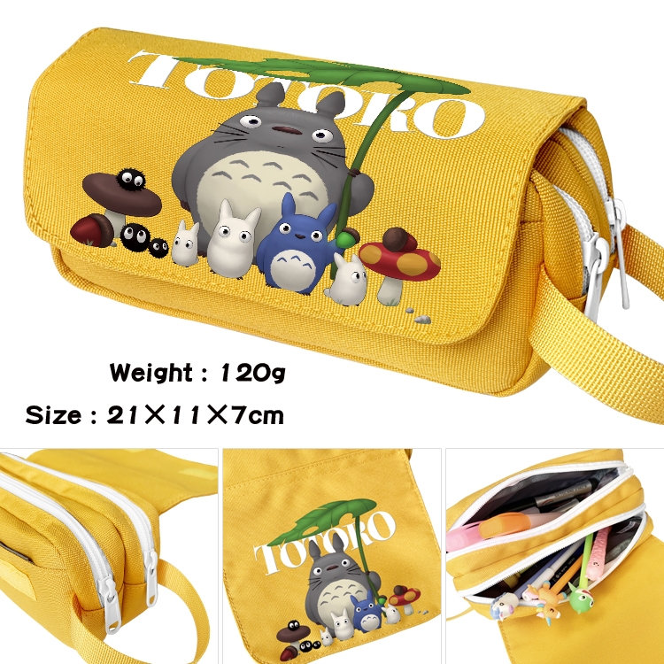 TOTORO Portable waterproof double-layer pencil case Pencil Bag  20x11x7cm