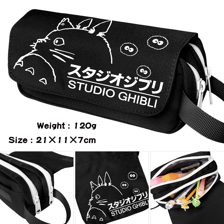 TOTORO Portable waterproof double-layer pencil case Pencil Bag  20x11x7cm