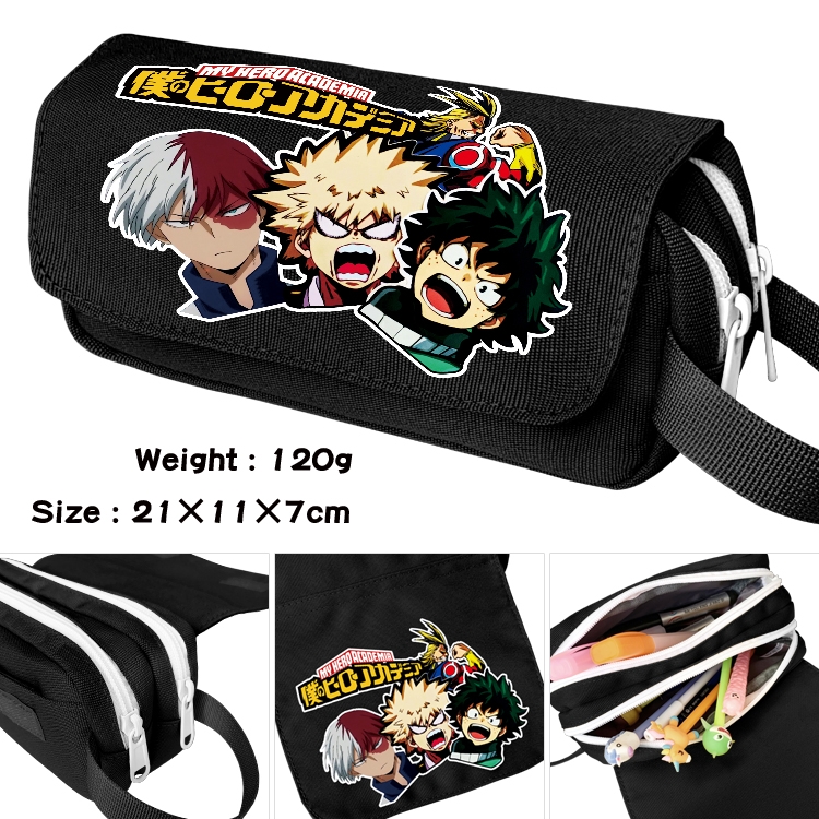  My Hero Academia  Portable waterproof double-layer pencil case Pencil Bag  20x11x7cm