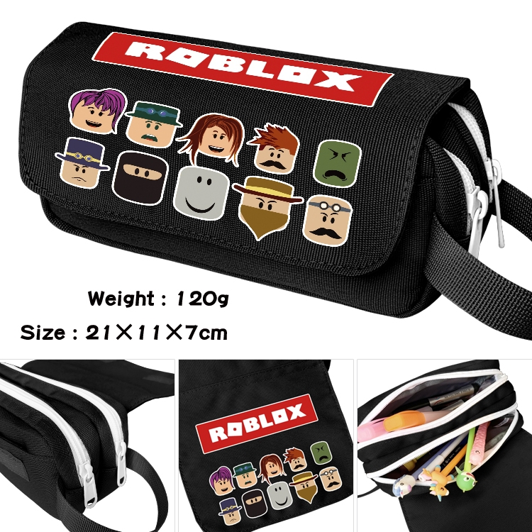 Roblox Portable waterproof double-layer pencil case Pencil Bag  20x11x7cm