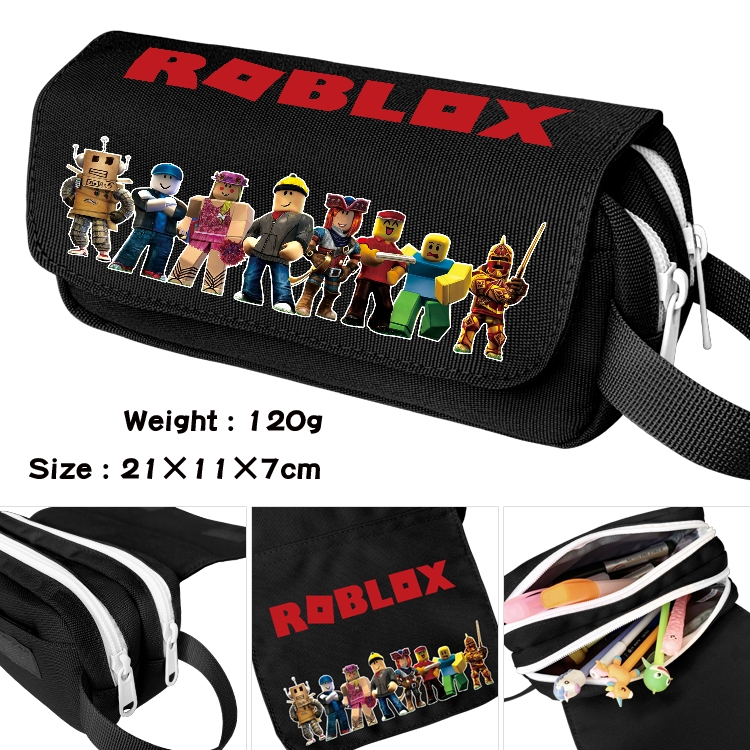 Roblox Portable waterproof double-layer pencil case Pencil Bag  20x11x7cm
