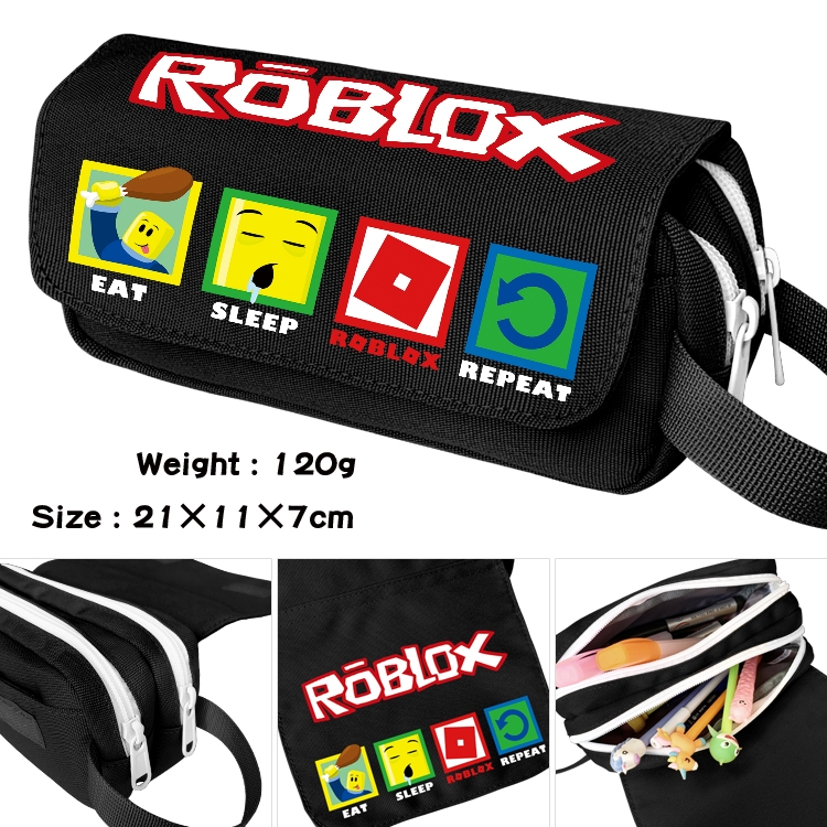 Roblox Portable waterproof double-layer pencil case Pencil Bag  20x11x7cm