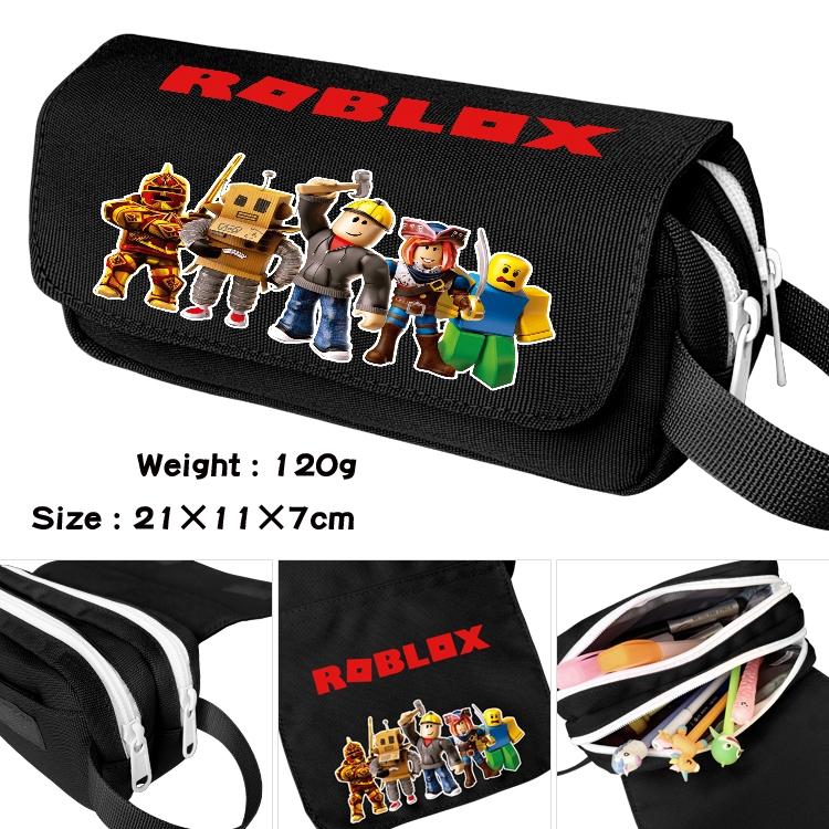 Roblox Portable waterproof double-layer pencil case Pencil Bag  20x11x7cm