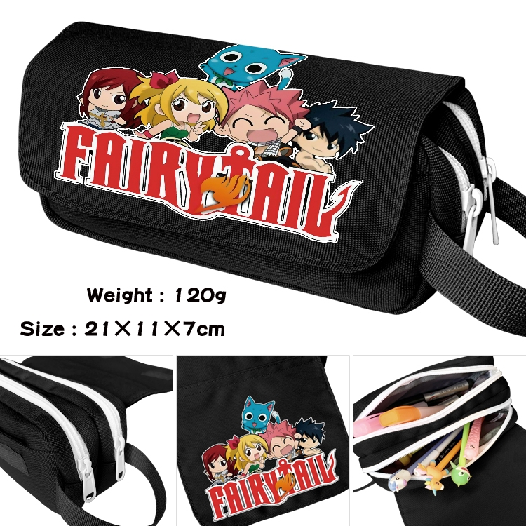 Fairy tail Portable waterproof double-layer pencil case Pencil Bag  20x11x7cm