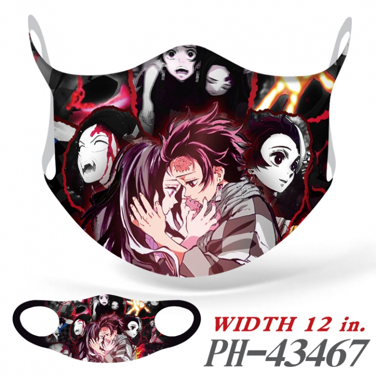Demon Slayer Kimets Full color Ice silk seamless Mask   price for 5 pcs  PH-43467A