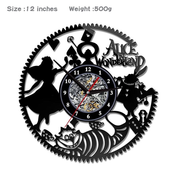 Alice in Wonderland Creative painting wall clocks and clocks PVC material No battery ALS-003