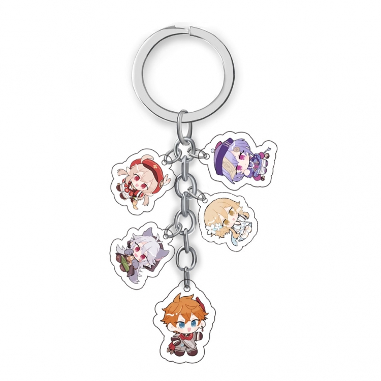 Genshin Impact Anime acrylic Key Chain  price for 5 pcs