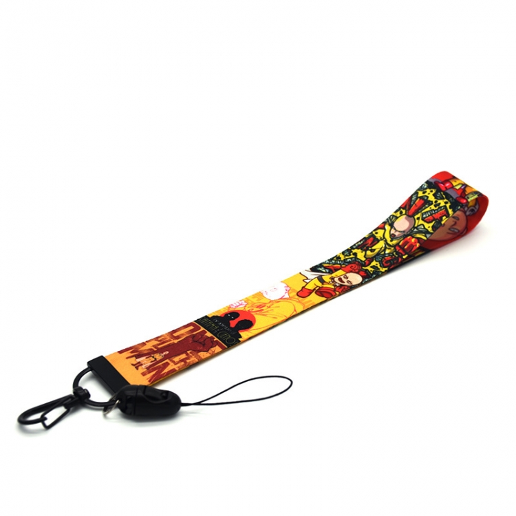 One Punch Man  Anime Black buckle short mobile phone lanyard  22.5cm price for 10 pcs