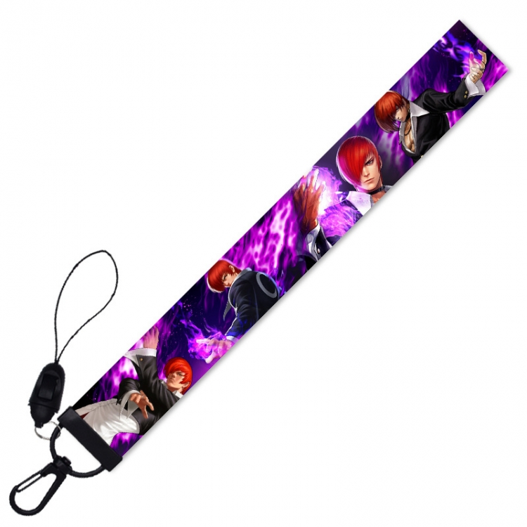 The King Of Fighter  Anime Black buckle short mobile phone lanyard  22.5cm price for 10 pcs